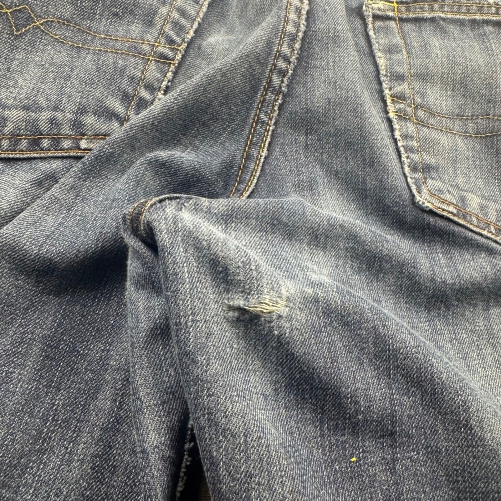 Lucky Brand Jeans Mens 34x32 Vintage Straight Dark Wash Distressed Denim - Picture 15 of 16